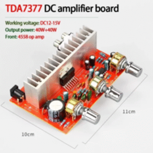 ماژول آمپلی فایر TDA7377 دو کاناله استریو 40W*2 ولتاژ 12ولت به همراه AUX